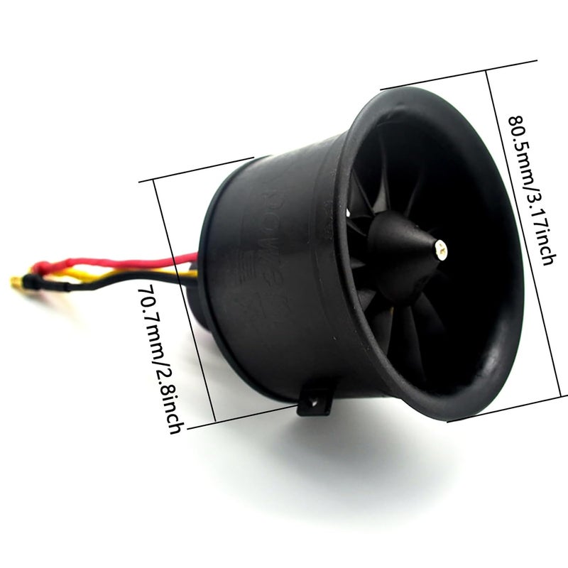 ApisQueen 64MM EDF 4S 3500KV Belt 11 Blades Electric Ducted Fan with 60A ESC for Aircraft Model Aircraft Jet Enging - Image 4